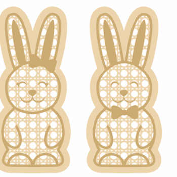 4mm Oak Veneer and 3mm mdf Rattan Bunny Boy or Girl