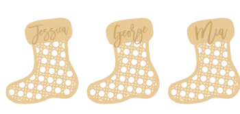 3mm mdf Rattan Stocking with name