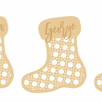 3mm mdf Rattan Stocking with name