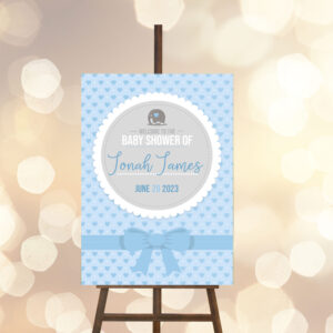 Printed Foamboard Baby Shower Sign - Ribbon Blue or Pink