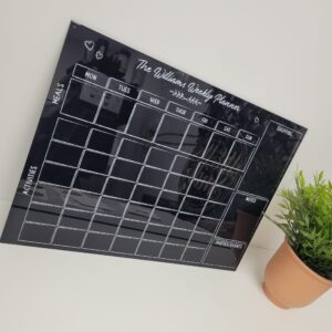 BLACK Acrylic Weekly Planner