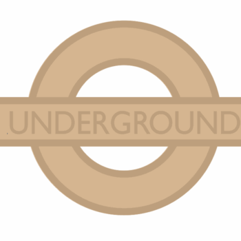 4mm mdf 2 Layer Cut Out Back Underground Sign