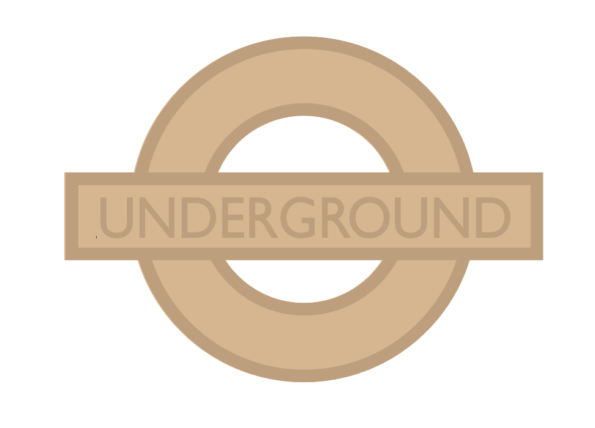 4mm mdf 2 Layer Cut Out Back Underground Sign