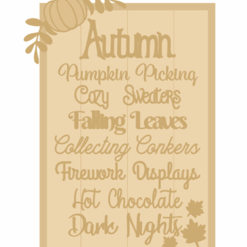 3MM MDF A3 Layered Rectangle - Autumn Quote Sign