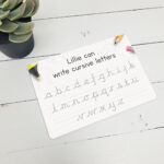 Reusable Printed Letter Tracing Board – Alphabet Cursive Lowercase Only