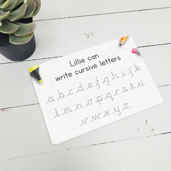 Reusable Printed Letter Tracing Board - Alphabet Cursive Lowercase Only