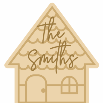 3mm mdf Personalised Layered Tall Roof House Bauble