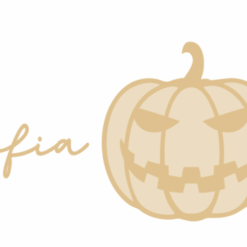 3mm mdf Personalised Layered Pumpkin Bauble with name