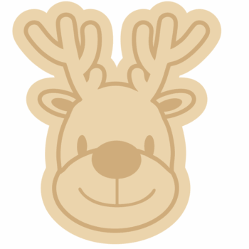 3mm mdf Personalised Layered Reindeer Head Bauble