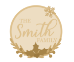 3MM MDF Personalised Layered Christmas and Wreath Circle - Style 2