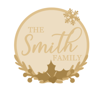 3MM MDF Personalised Layered Christmas and Wreath Circle - Style 2