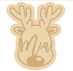 3mm mdf Personalised Layered Reindeer Head Bauble – welded name
