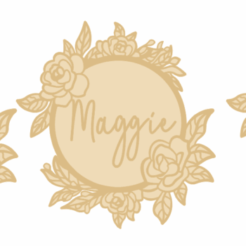 3MM MDF Personalised Layered Floral Plaque - Style 1