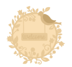 3MM MDF Layered Welcome Wreath with Bird