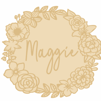 3MM MDF Personalised Layered Floral Plaque - Style 2