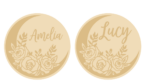 3MM MDF Personalised Layered Floral and Crescent Plaque – Style 4