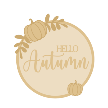 3MM MDF Layered Pumpkin and Wreath Circle - Hello Autumn