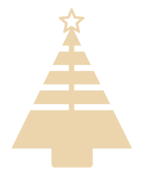3mm MDF or 4mm Oak Veneer Christmas Tree Pack (slat design) (PACK OF 10)