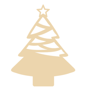 3mm MDF or 4mm Oak Veneer Christmas Tree Pack (strings design) (PACK OF 10)