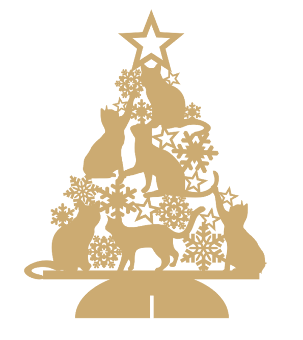 3mm mdf Cat Tree with Snowflakes