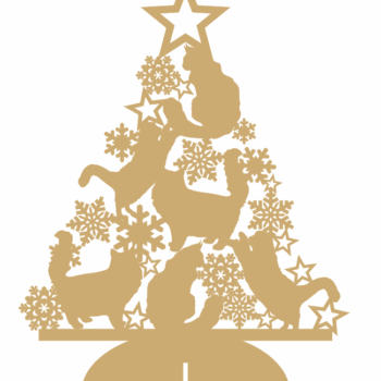 3mm mdf Fluffy Cat Tree with Snowflakes