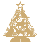 3mm mdf Retriever Tree with Snowflakes