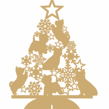 3mm mdf Scottie Dog Tree with Snowflakes