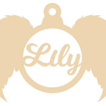 3mm mdf Personalised Angel Wings Bauble