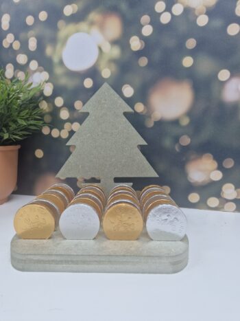 18mm mdf Personalised Christmas Tree Coin Advent Calendar