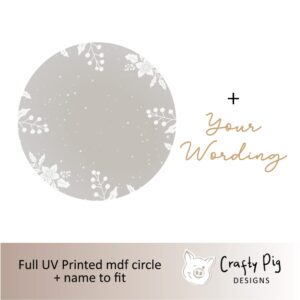 Printed Circle Snow Scene - (all your own mdf wording)