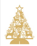 3mm mdf Chihuahua Tree with Snowflakes