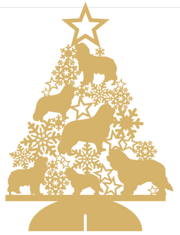 3mm mdf Cavalier King Charles Spaniel Tree with Snowflakes