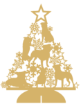 3mm mdf Staffy Tree with Snowflakes