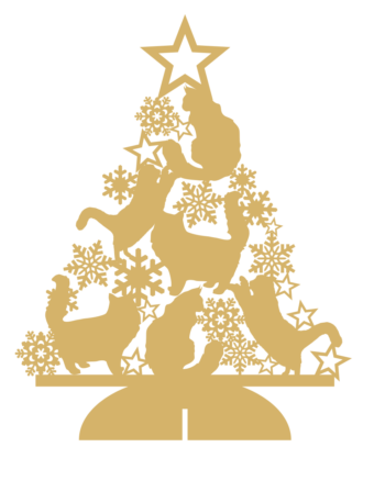 3mm mdf Fluffy Cat Tree with Snowflakes