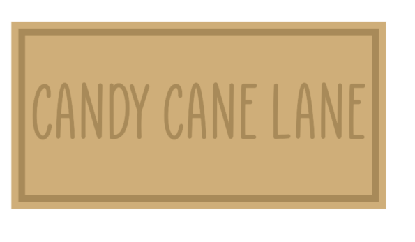 3mm + 3mm mdf Layered Candy Cane Lane Sign