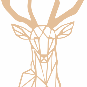 3mm mdf Geometric Stag Head with full antlers