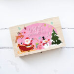 Personalised Rectangular Printed Christmas Eve Box - Santa Pink