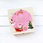 Personalised Square Printed Christmas Eve Box Design - Santa Pink