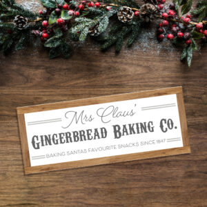Foamboard Printed Sign - Gingerbread Baking Co - Border Colour Options