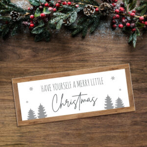 Foamboard Printed Sign - Merry Little Christmas - Border Colour Options
