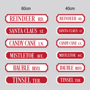 Printed Acrylic Christmas Street Sign - Choose from options