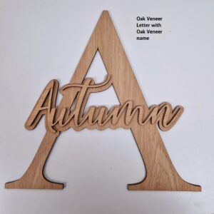 4mm Oak Veneer Letter with Stick on Welded Name