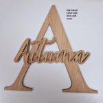 4mm Oak Veneer Letter with Stick on Welded Name
