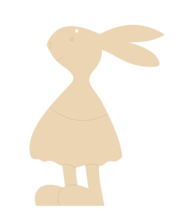 3mm mdf Mrs Bunny Dangly