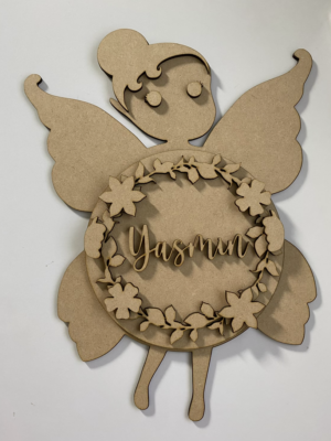 3mm mdf Fairy Holding Name Plaque