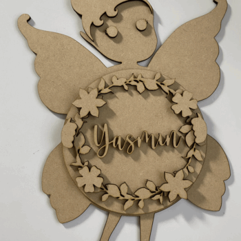 3mm mdf Fairy Holding Name Plaque