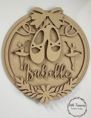 3mm mdf Ballerina's & Ballet Shoes Plaque
