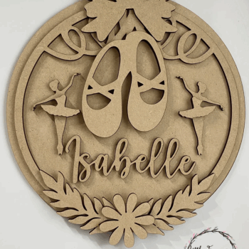 3mm mdf Ballerina's & Ballet Shoes Plaque
