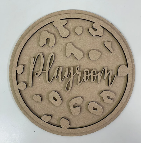 3mm mdf Leopard Print Name Plaque