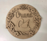 3mm mdf Swan and flowers name plaque